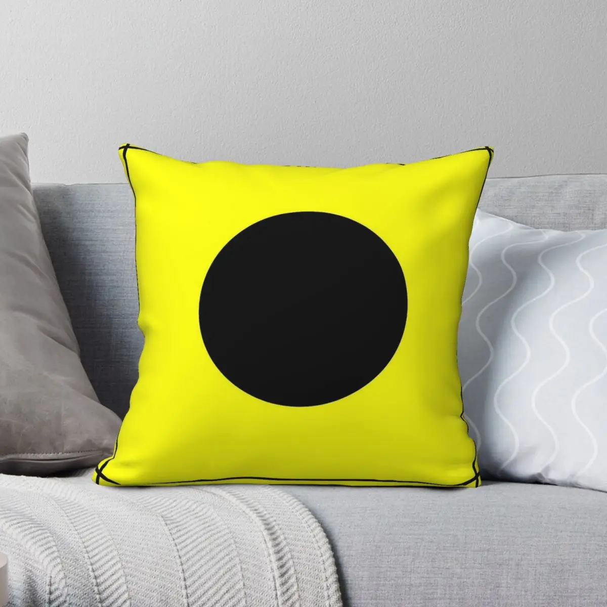 

International Maritime Signal Letter I Square Pillowcase Polyester Linen Velvet Creative Zip Throw Pillow Sofa Seater Cover 18"