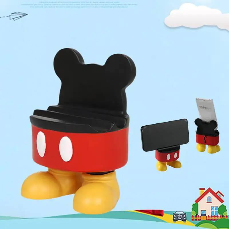 Creative Disney Cartoon Mickey Mouse Multifunctional Mobile Phone Holder Kawaii Remote Control Storage Home Desktop Decoration