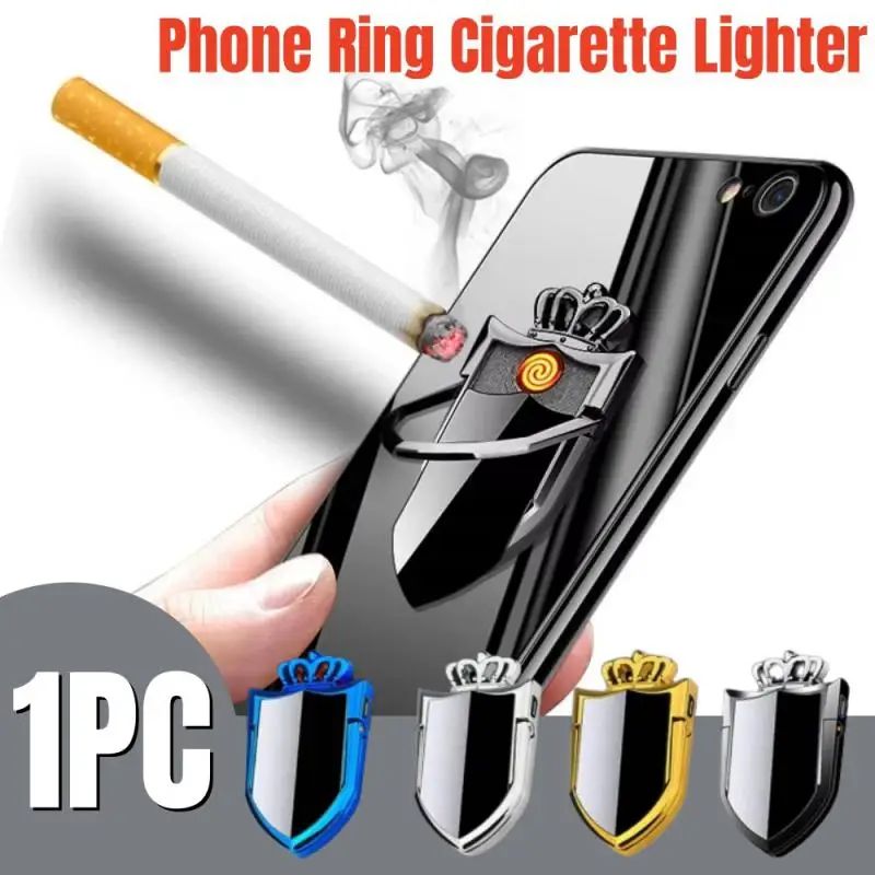 Hot Creative Crown Cigarette Lighter Phone Ring Clip Holder Stand Car Magnetic Bracket Support Accessories Does Not Contain Gas