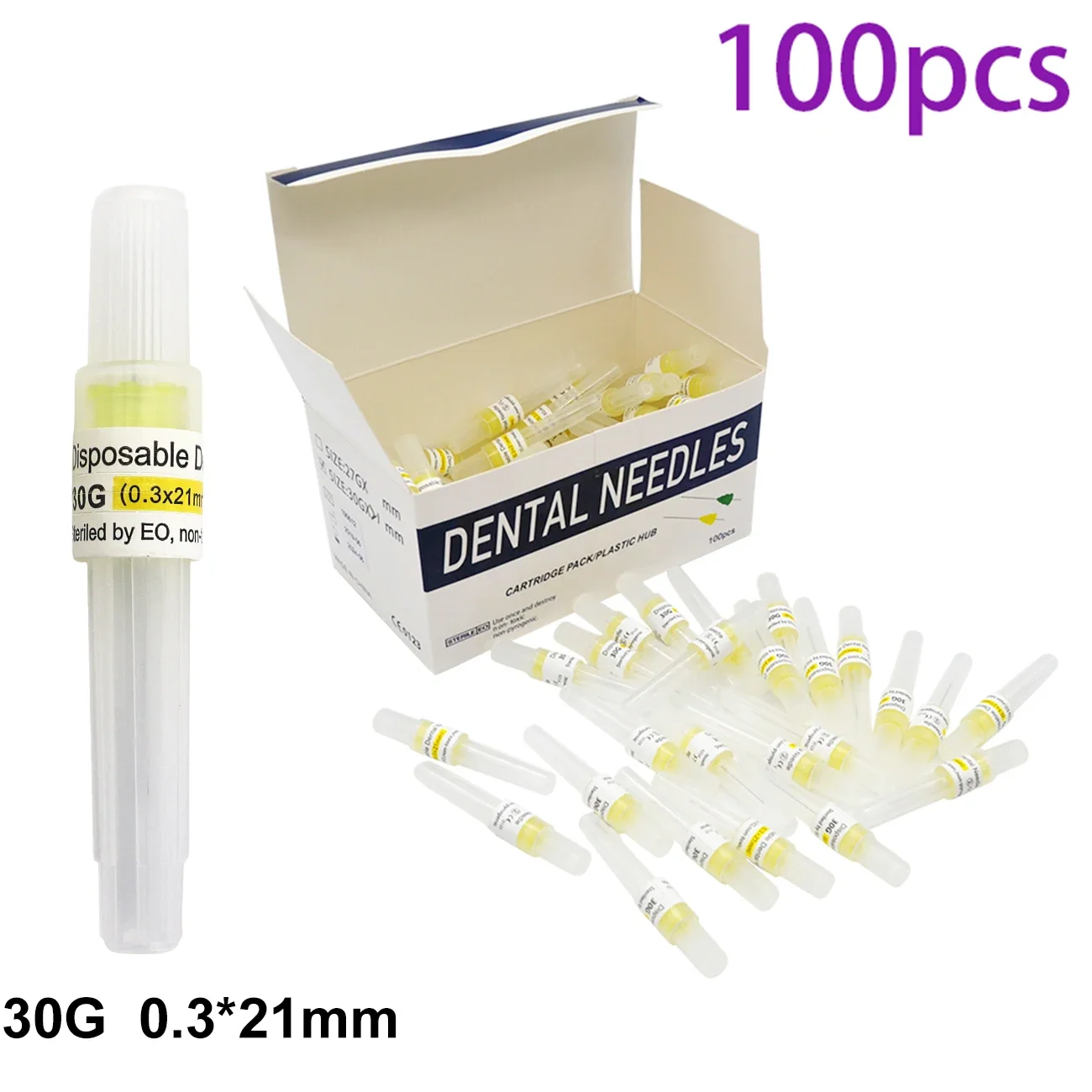 100pcs/Box Disposable Cartridge Pack Plastic Hub Dental Anaesthesia Needle Tips Made 21MM 25MM Irrigation Syringe Tips - Image 6