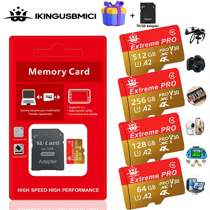 Eldingu Memory Card 32GB 64GB 256GB A1 U3 Class10 Mini TF C ard U1 TF Card for Cell Phones Car Devices Computers Drones