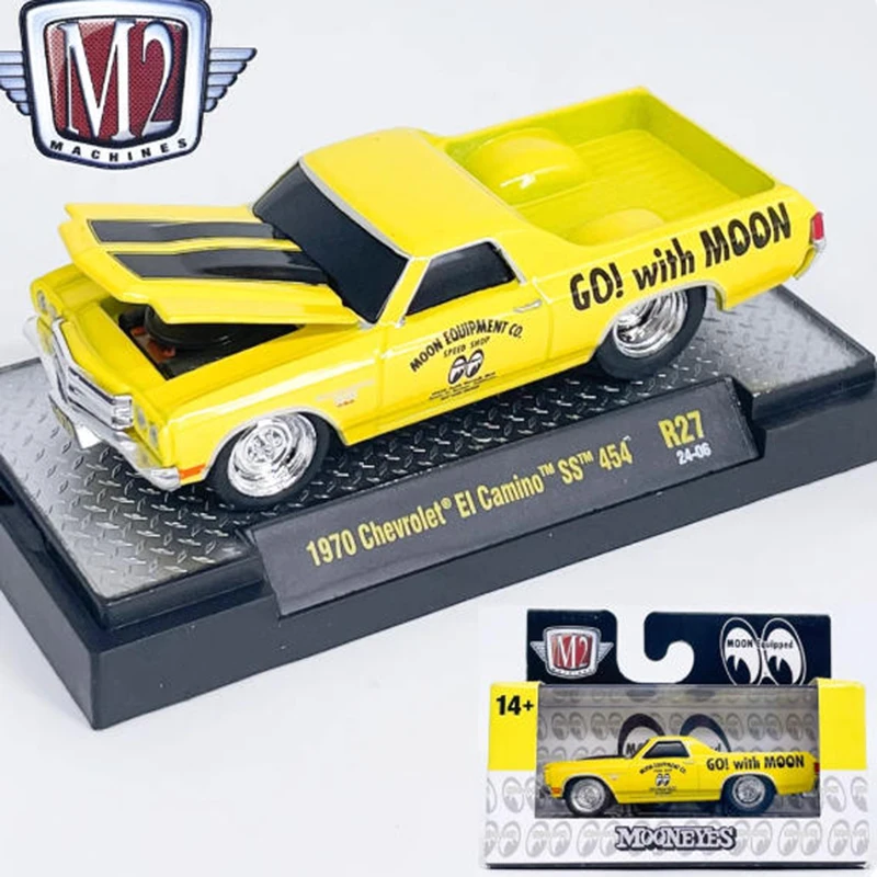 

M2 масштаб 1/64 1970 El Camino SS модель автомобиля из сплава, статическая коллекция, украшенные праздничные подарки, игрушки