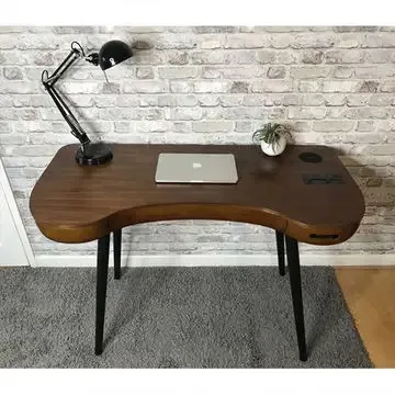 Hooqu закаленное стекло кабинет умная офисная мебель AUX динамик консольные столы беспроводная зарядка компьютер Hi-Fi музыкальный дуговой стол с