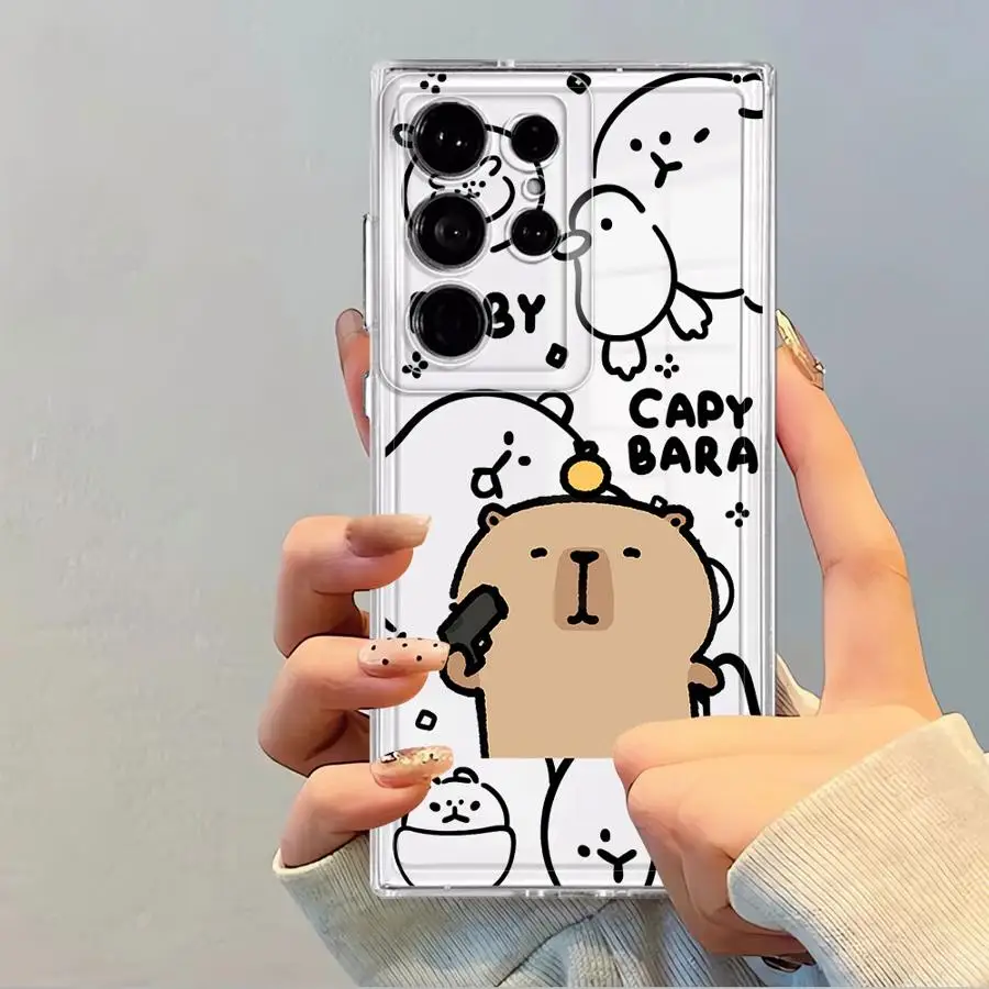 เคสโทรศัพท์แบบนิ่มสำหรับ Samsung Galaxy S20 Plus S23 Ultra S21 S22 FE Note 20 Ultra 10 S25 Edge S24 Caypabara ลายตลก