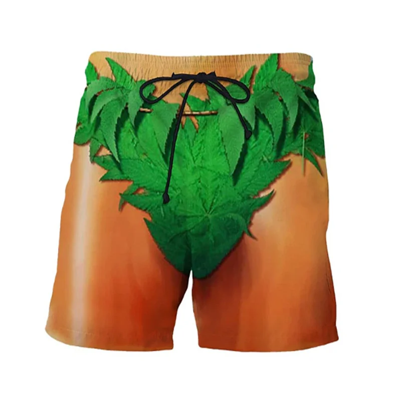 Funny Realistic Briefs Pattern Beach Shorts Fashion Trend Summer 3D Printed Swim Trunks Loose Catch Eyes Quick Dry Short Pants