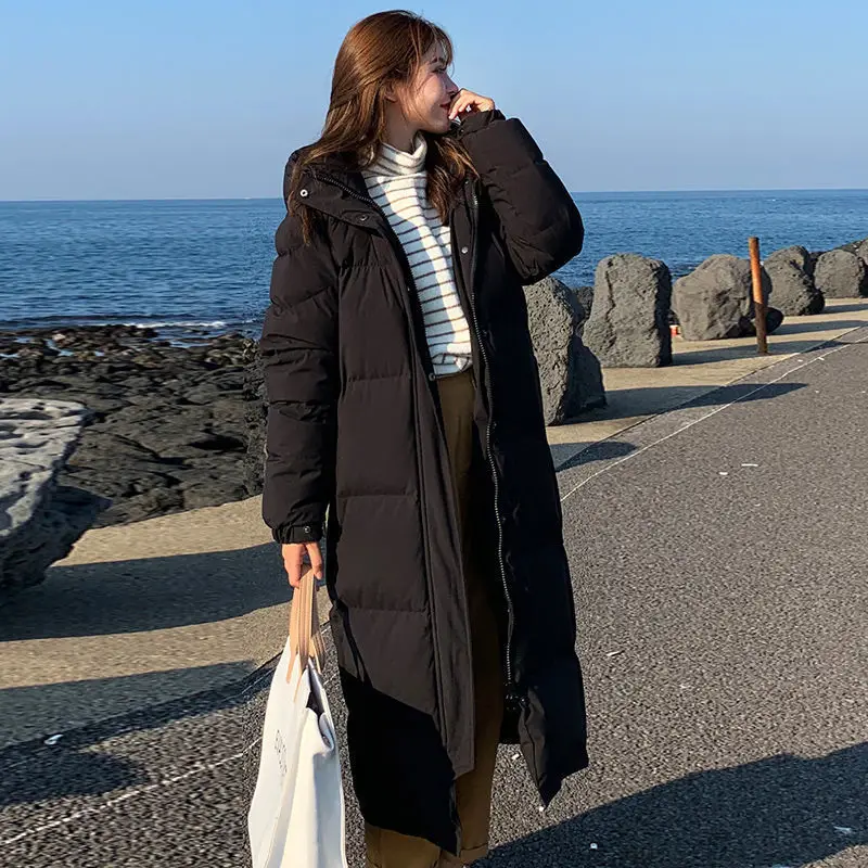 women's Long Down Jacket Women Hooded Coat 2025 Winter New Loose Girls' Jacket Multi-Color Thick Windbrake Down Coat