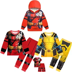 Kids Halloween Costume Movie D-Deadpool 3 Cartoon Wolverine Cosplay Costumes Boys Sweatshirt Hoodies +Pants Set Children Clothes