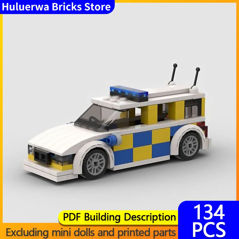 

City Car Model MOC Building Bricks UK Police Car Modular Technology Gifts Holiday Assemble Children Toys Suit