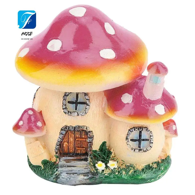 A55F-Miniature Statue,Resin Fairy Garden House Statue,Miniature Landscape Garden Decorative Plant Pot Ornament