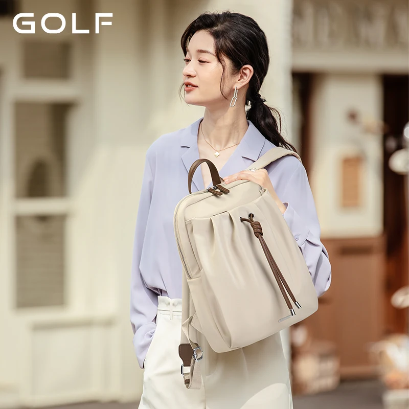 Golf backpack female 2023 new Korean version of tide schoolbag Oxford canvas small backpack for college students