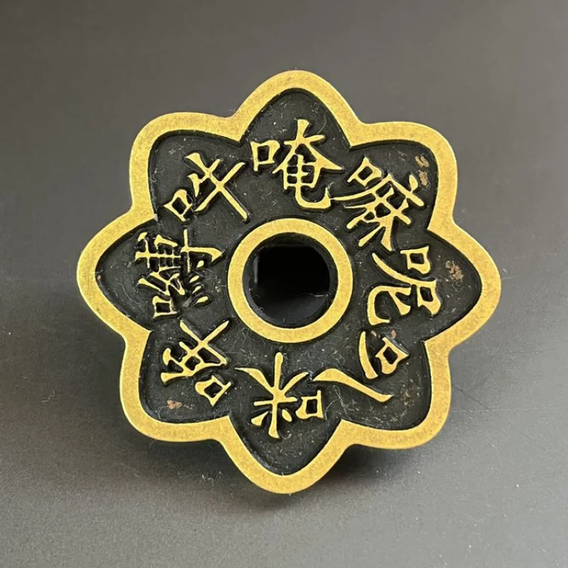 النحاس النقي منحوتة زهر البرقوق زهرة Om ماني بادمي هوم ستة كلمات تعويذة مينغ تشن باو صورة ديكور المنزل المال معلقة Orna #1