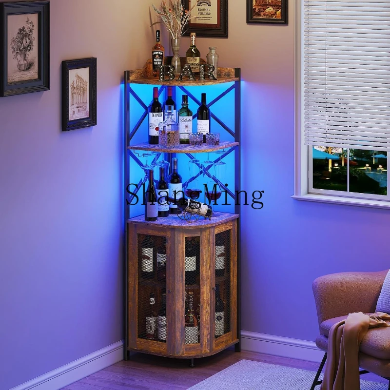

SM living room corner wine cabinet independent fan red wine display storage hanging goblet wine rack