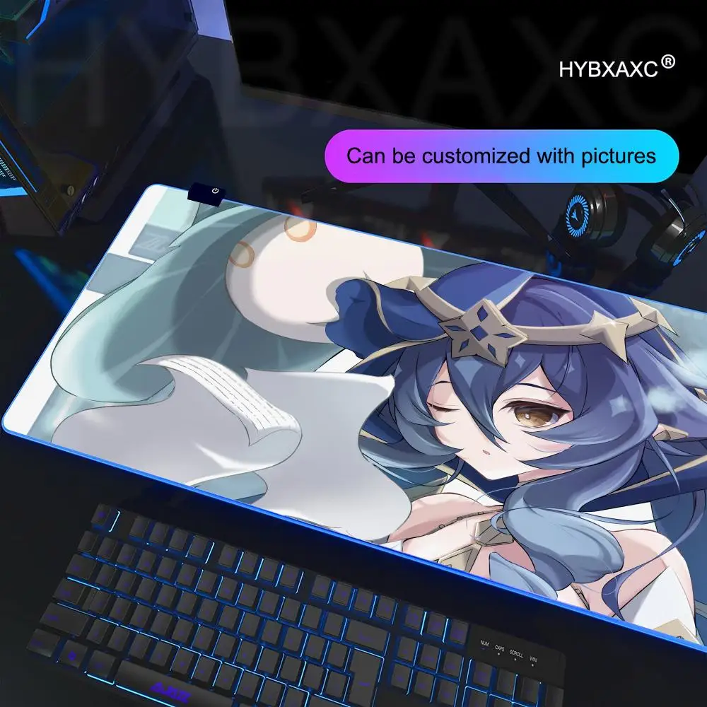 

Kujou Sara Kuki Shinobu Layla Mouse Pad RGB Gaming Mouse Pad Desk Mat HD Gamer Large LED Light XXL HYBXAXC 1000X500MM Mouse Pad