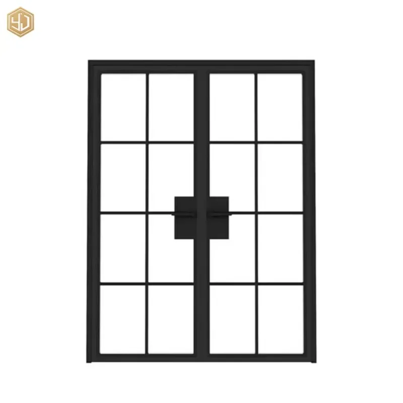 French Style Modern Aluminum Glass Swing Door With Tempered Glass Windproof Interior Finished Design For Kitchen And Villa Use