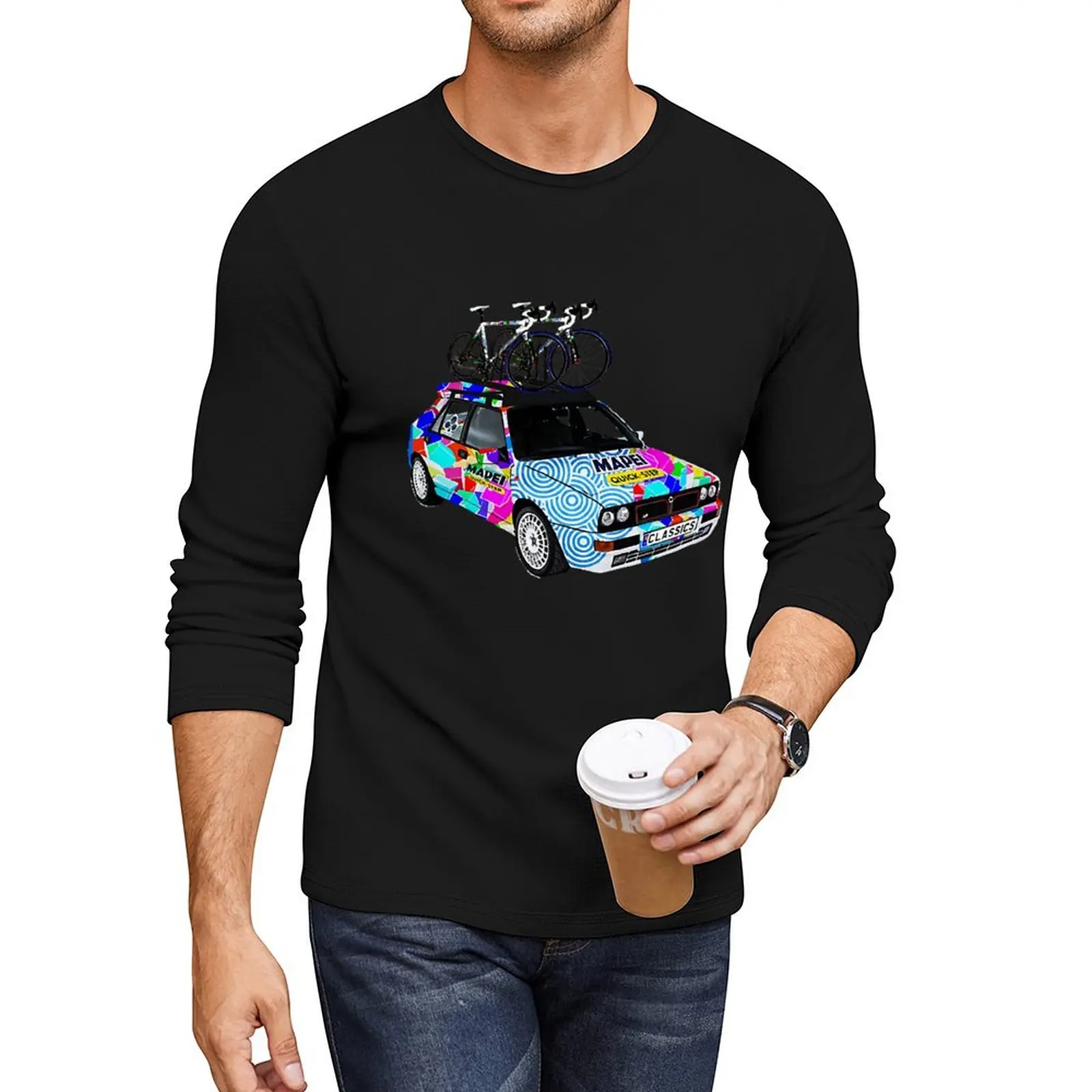 

mapei cobbled classics car , Paris roubaix painting Long T-Shirt custom t shirt vintage clothes vintage t shirt men clothes