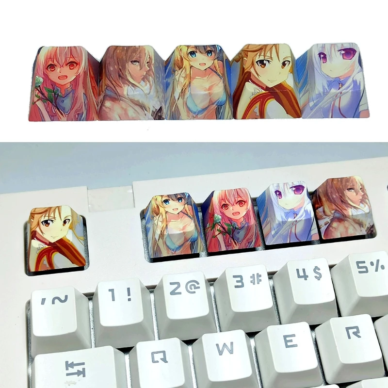 PBT Keycap 5 Face Sublimation Mechanical Keyboard Height Cherry