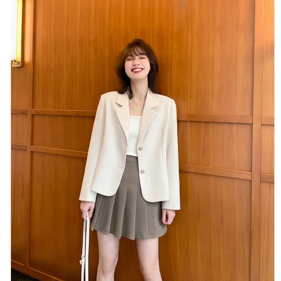 Blazer Oversize Dames Dames Zomerpak Monochromatisch Ins Stock Exclusief Bescheiden Feestdagen Vergadering Trekkoord Anti-rimpeltype