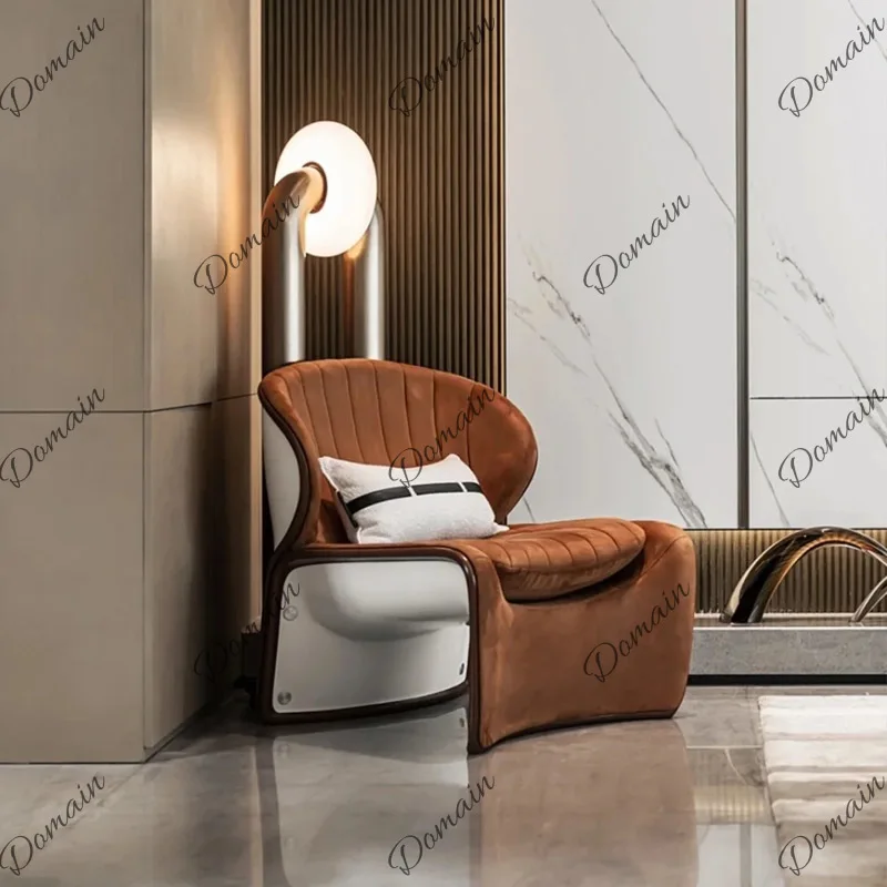 Designer fiberglass chair home living room leisure single sofa recliner special-shaped lotus chair model room
