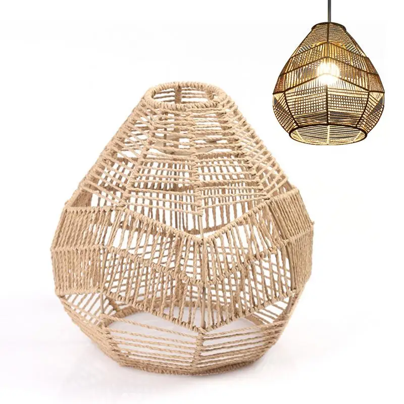 

Bohemian Style Woven Light Shade Handwoven Home Decor Ceiling Lamp Woven Lampshade Pendant Lamp Shade