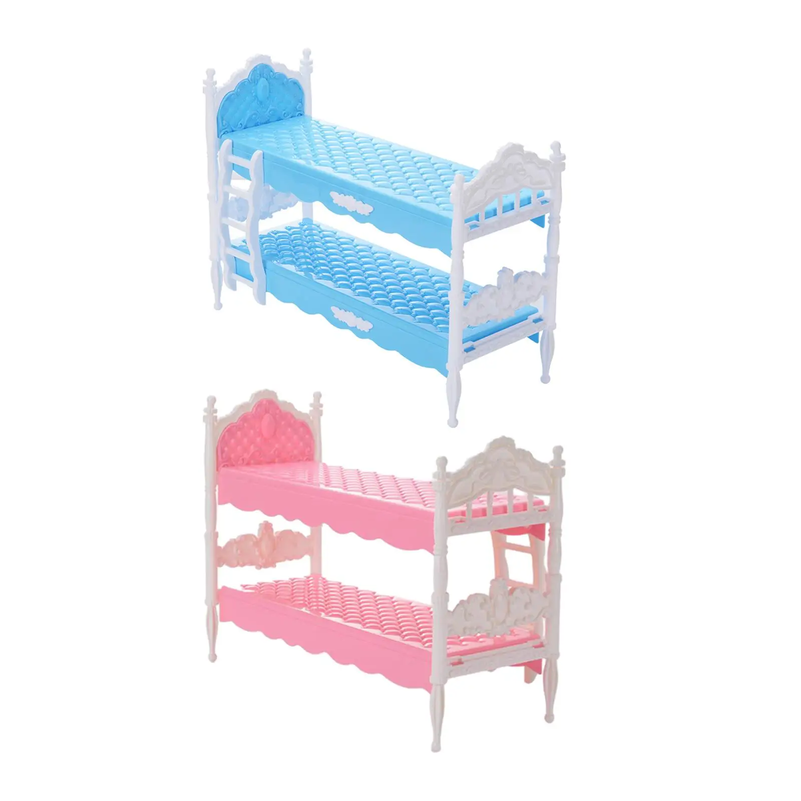 

12TH Dollhouse Bunk Bed Simulation Pretend Toy for Kids Gifts Fairy Gardens 1/12