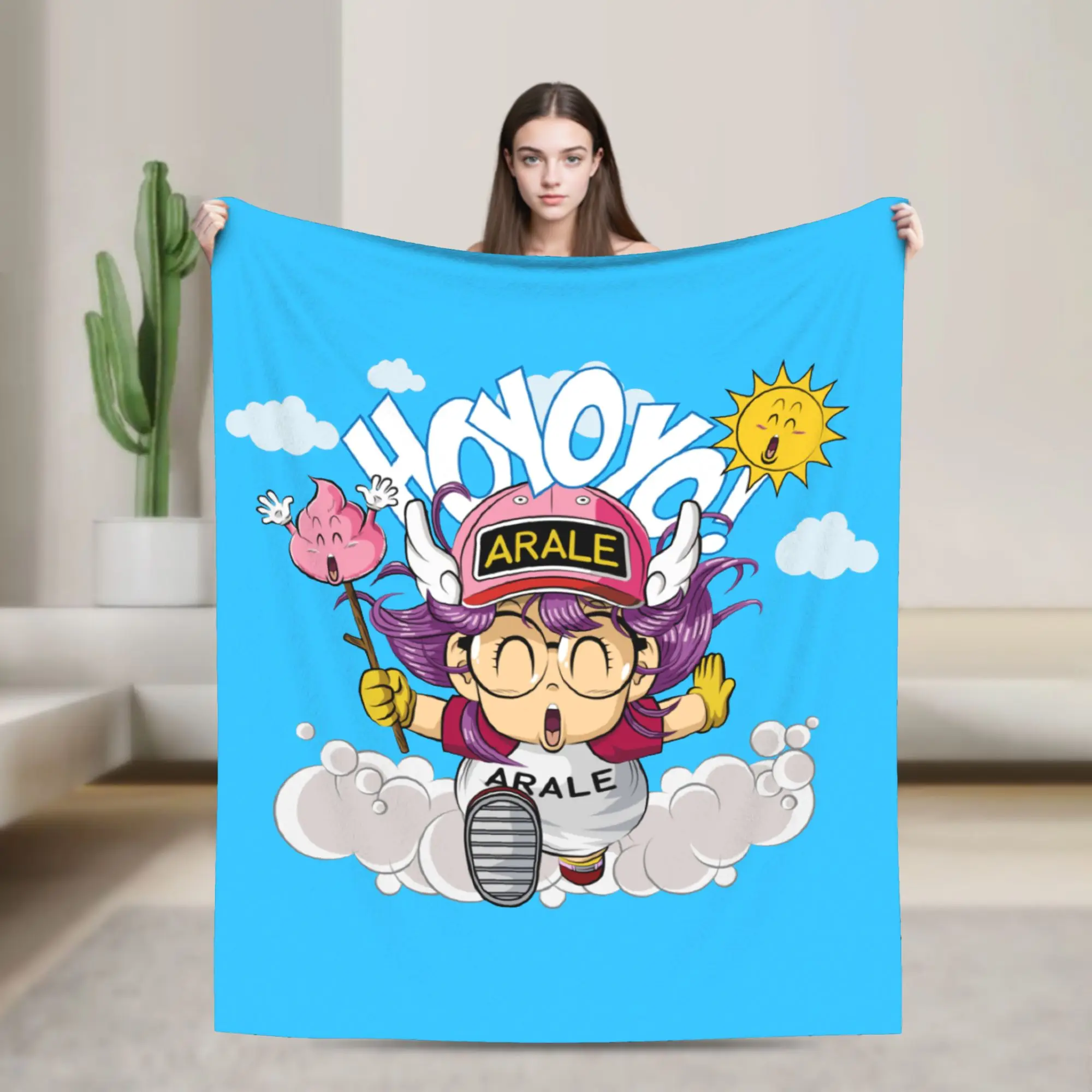 Arale Blanket Coral Fleece Plush Decoration Dr Slump 80s  Multifunction Ultra-Soft Throw Blanket for Sofa Office Bedspreads