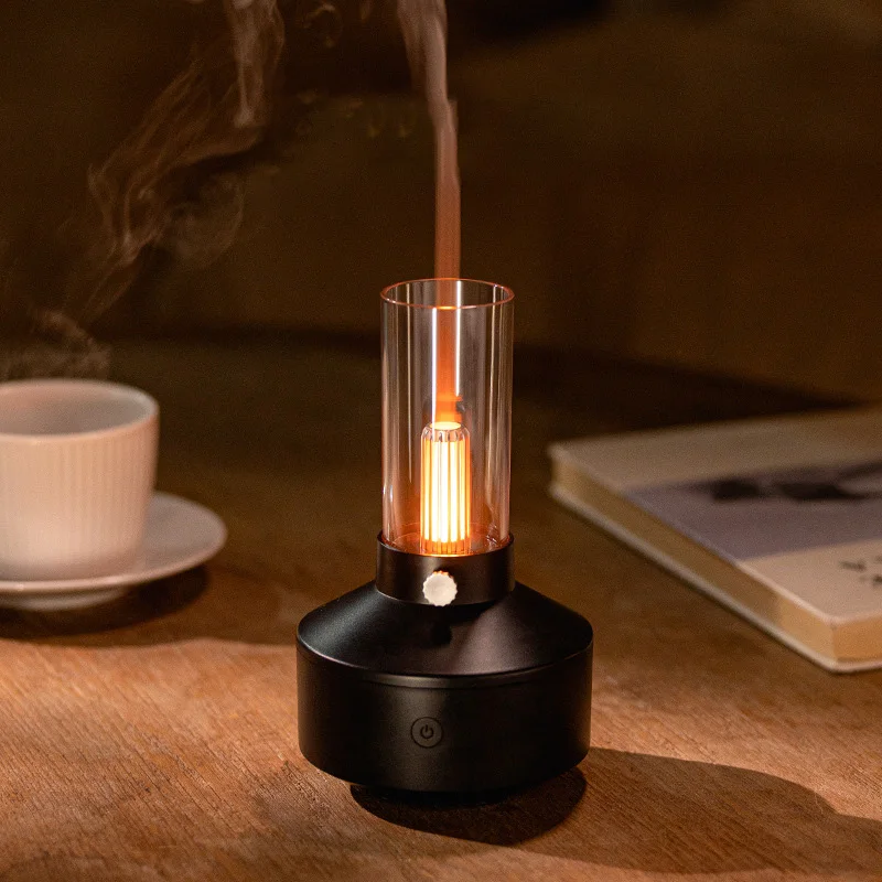 Candlelight Aroma Diffuser Portable 150Ml USB Air Humidifier Essential Oil Diffuser Cool Mist Maker Fogger With LED Night Light