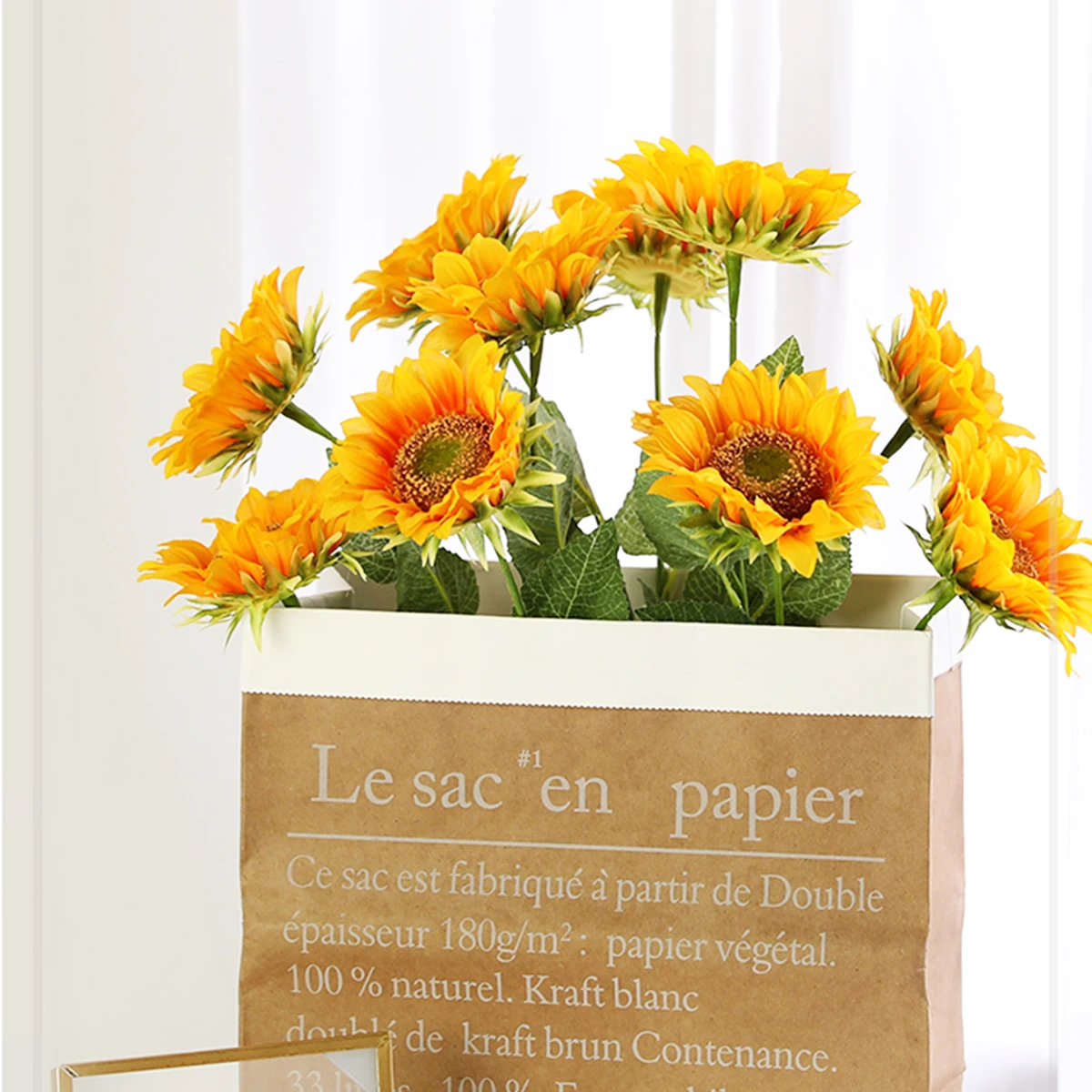 

9 Pcs Sunflowers Silk Made Home Artificial Flower Decor Party Wedding Photography Props Graduation Gifts
