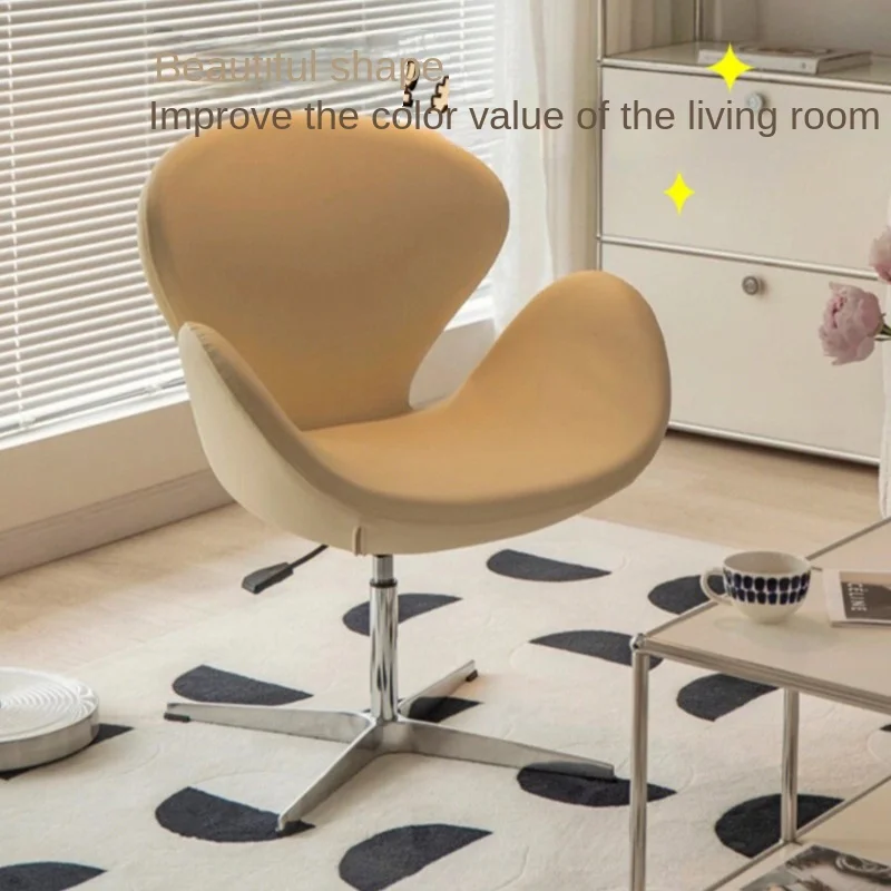 Olevo Wrapped Swan Chair, Small Sofa Comfortable Sitting Experience Simple Solid Color Adjustable Office Chair Make Up Stool