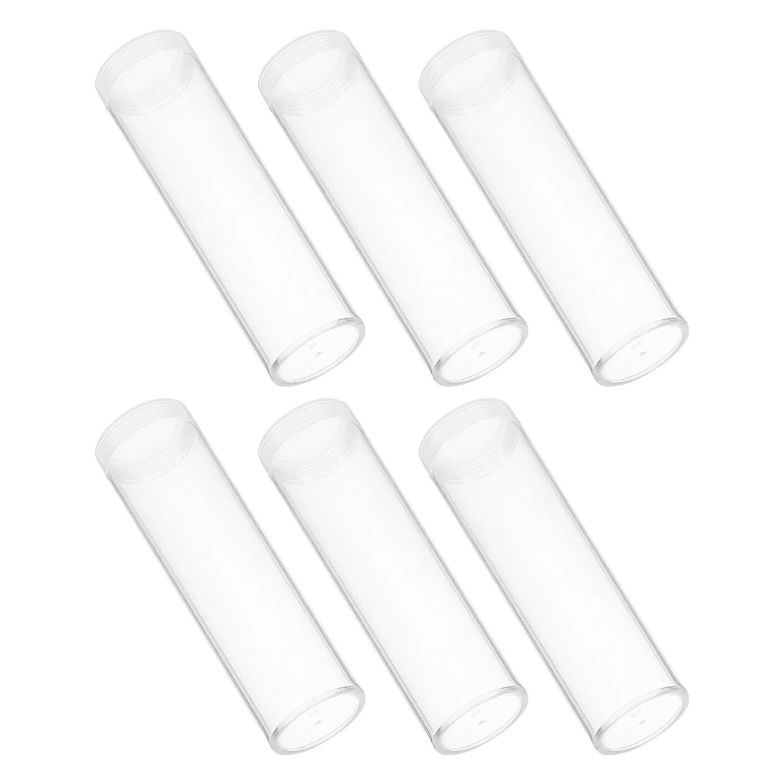 

6pcs Plastic Coin Storage Tube Coins Holder Protection Tube Storage Tube Round Coin Holder Plastic Quarter Tubes Container Coin