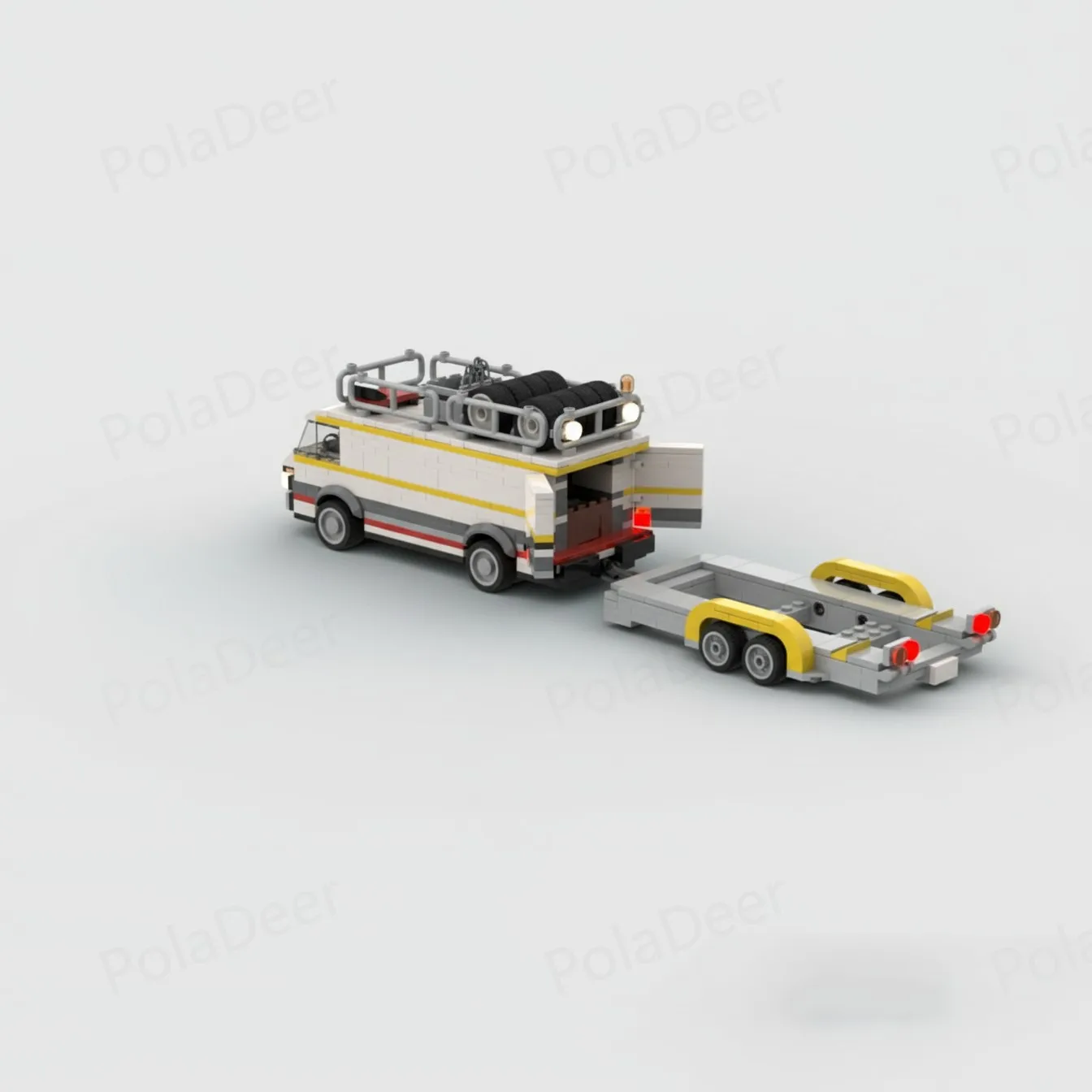 PolaDeer 669-teiliges MOC DIY LT45 Set Anhänger S1 E2 Transporter Bausteine Montagemodell Spielzeug Bausteine Kindergeburtstagsgeschenke – Detail 4
