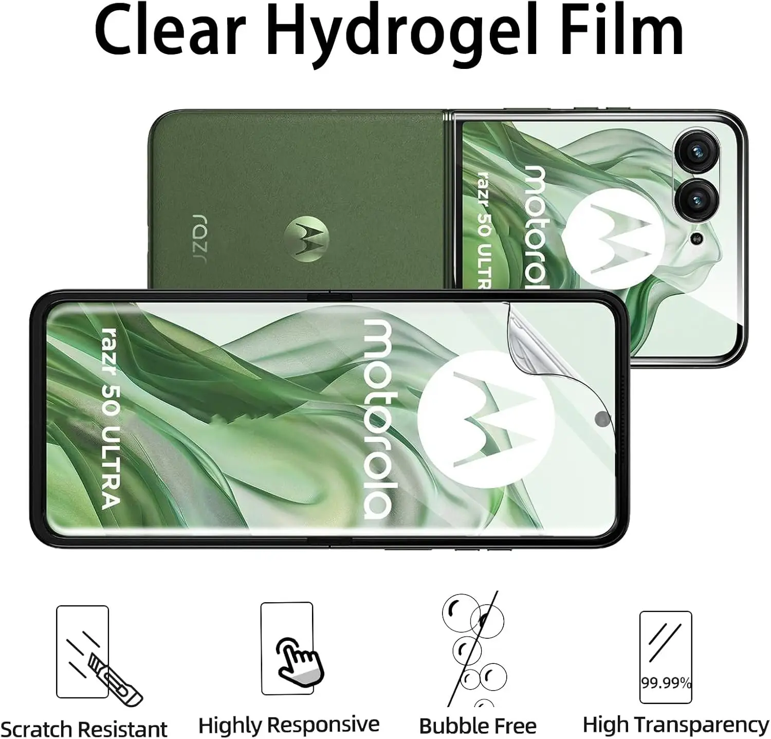 4 in1 Hydrogel Film For Motorola Razr 50 Ultra 50Ultra Front Back Soft HD Screen Protector For Moto Razr 50 Ultra Plus 2024 Film