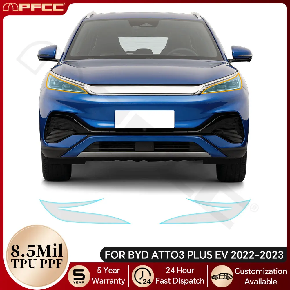 

For BYD ATTO3 Plus EV 2022-2023 Headlight Rearview Door Side TPU Paint Protective Film Pre-cut PPF Bra Anti-scratch Resistant