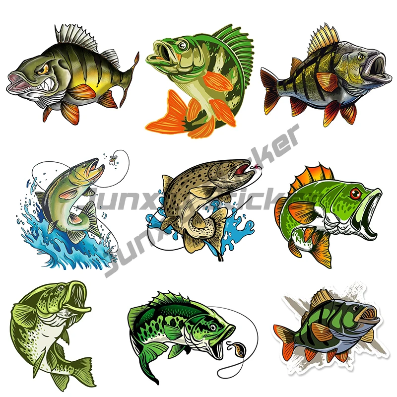 

Car Stickers Vinyl Decal for Fishing Fish Motorcycle Laptop Car Wrap Anime Surfboard Decals Decor Car Accessories Decor