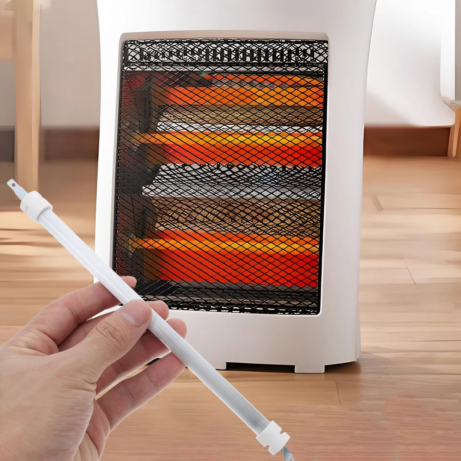 Tubo aquecedor elétrico de alta temperatura, 2 peças, substituição de quartzo para peças de aquecedor de pátio, aquecimento rápido, calor uniforme