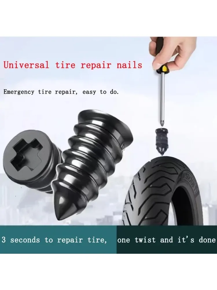 Kit de réparation de pneus sans chambre à air pour moto et voiture, avec vis de réparation de crevaison de pneu sous vide, 10/30 pièces, kit de réparation de crevaison de roue sans chambre à air,