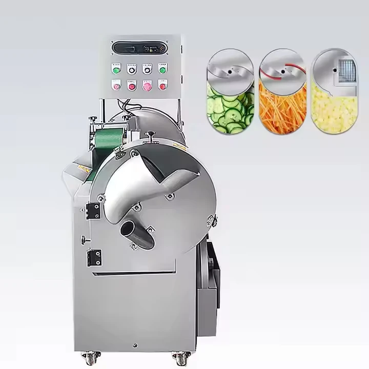 Fully Automatic Dicing Slicing and Shredding Commercial Vegetable Cutter Multi-functional Double-head Vegetable Cutter