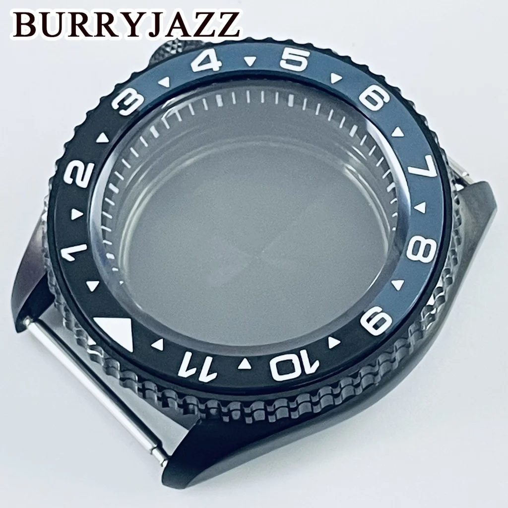 BURRYJAZZ 42 مللي متر تحسين SKX007 حافظة ساعة من الفولاذ المقاوم للصدأ مقاوم للماء الياقوت كريستال صالح NH35NH36/4R/7S حركة 28.5 مللي متر الطلب