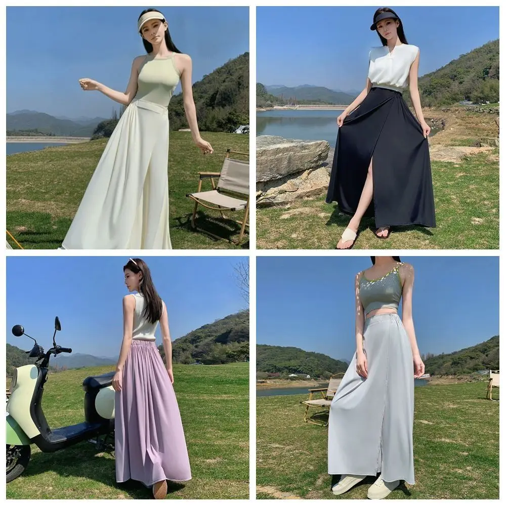 High Quality Polyester Sun Protection Wrap Skirt Lightweight Adjustable Long Beach Skirt Cooling Sun Protection Women's Skirt