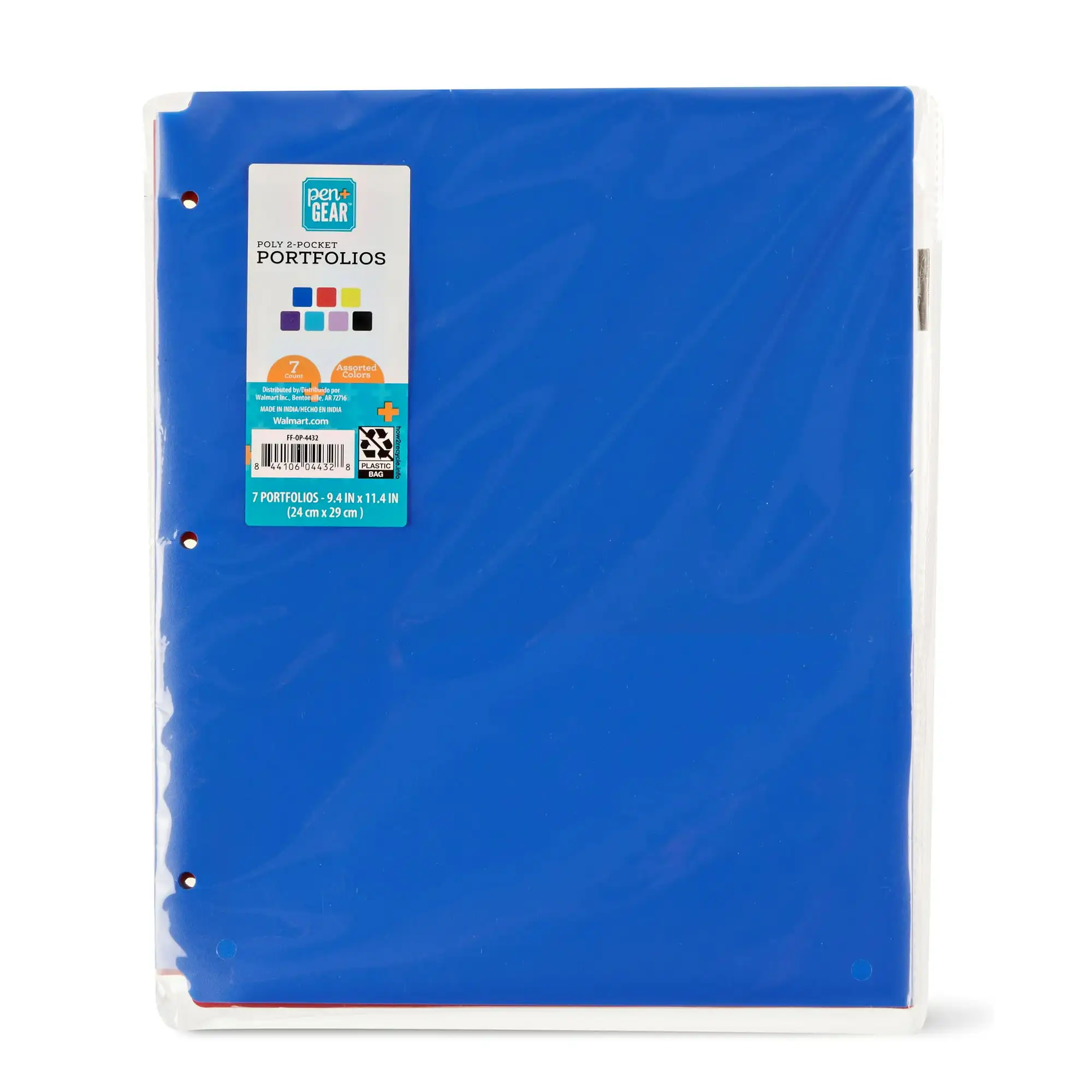 Stylo+Gear Cartera de Polietileno de 2 Bolsillos 7 Colores Surtidos