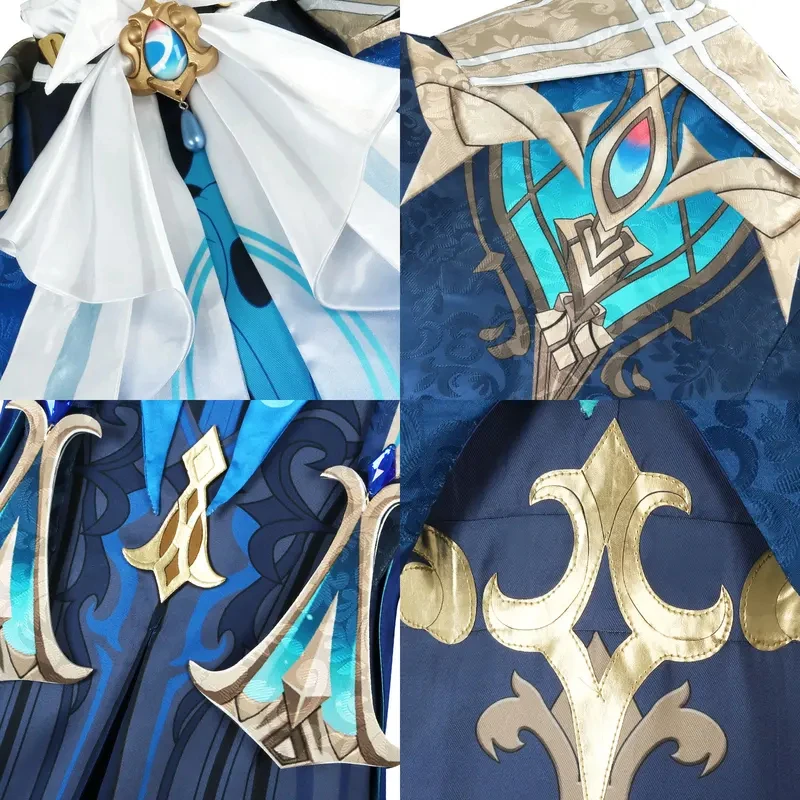 

❤2026✚Neuvillette Cosplay Costume Full Set Genshin Impact Game Cosplay Shoes Outfit Uniform Suits Neuvillette Wig Props◀