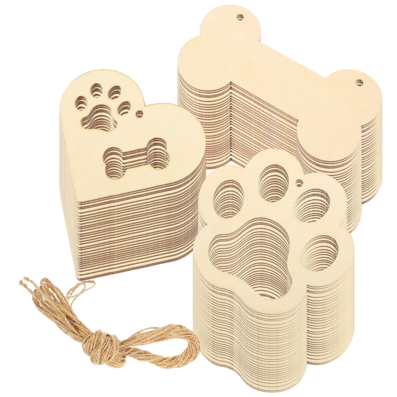 

1Set DIY Wooden Love Heart Dog Bone Cutouts Blank Tags Creative Wood Chips Thanksgiving Autumn Crafts Dog Bone Cutouts