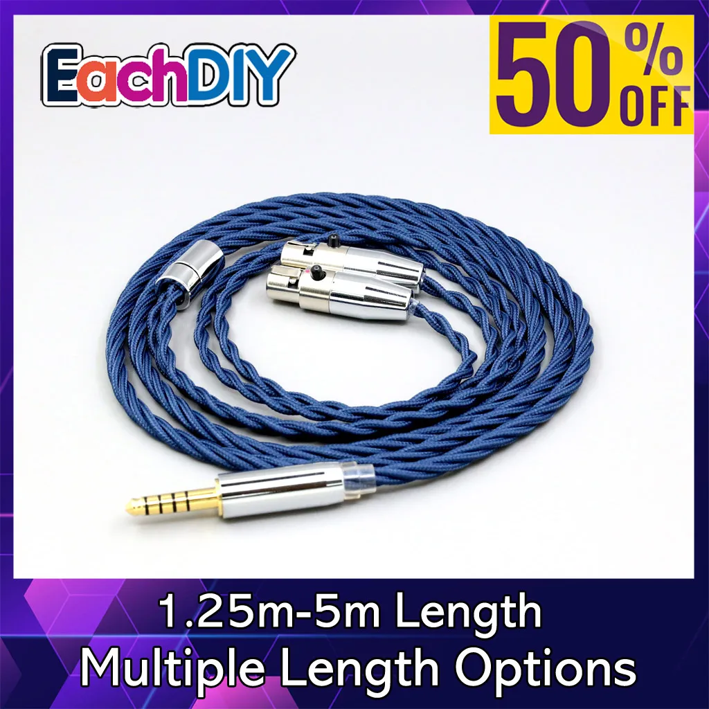 

99% Pure Silver OCC Graphene Alloy Full Sleeved Earphone Cable For Audeze LCD-3 LCD-2 LCD-X LCD-XC LCD-4z LCD-MX4 LN008605