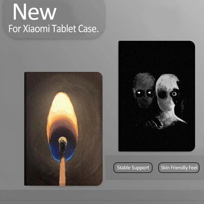 

Black White Cartoon Faces Tablet Case For Xiaomi Redmi Mini Pad SE K 2 4 5 6 7 8 2023 2025 11 8.8 11.2 10.1 Pro Gift