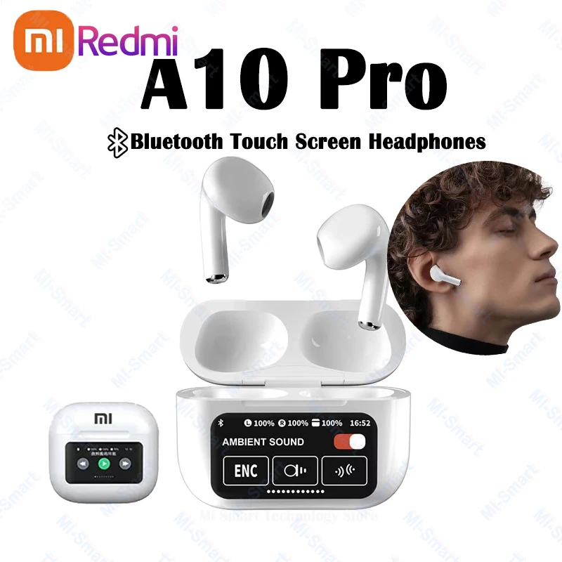 Xiaomi TWS Wireless Bluetooth Earphones A10 Pro Touch Screen Headphones ENC Noise Cancelling Earbuds With Mic For Android iOS