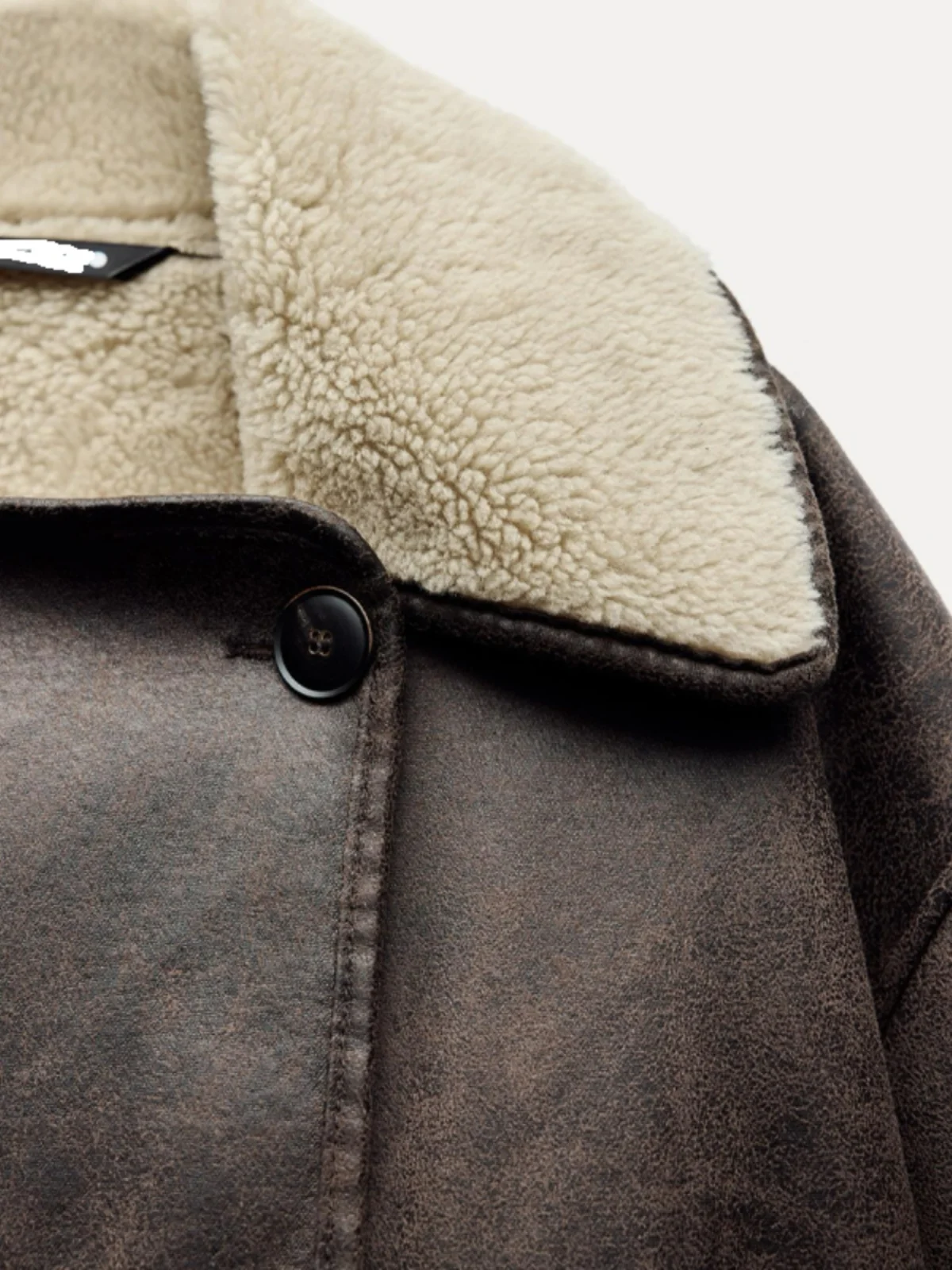 Casaco Feminino de Inverno Outono Solto e Versátil de Couro Dupla Face com Gola de Pele Integrada e Toque Sofisticado de Manga Longa