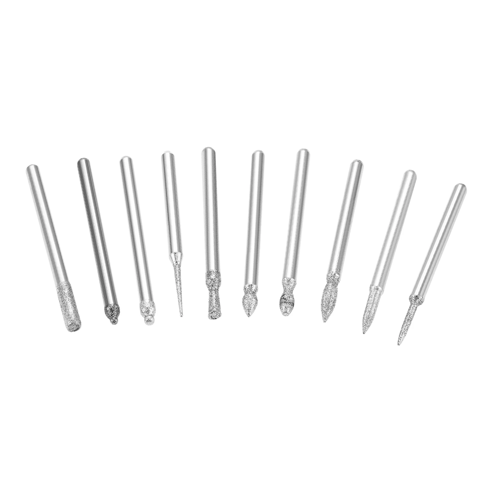 30PCS Diamond Grinding Needles Polishing for Rotary Tools 1/8’ Shank for Carving Engraving Grinding Stone Rocks Jewelry Glass