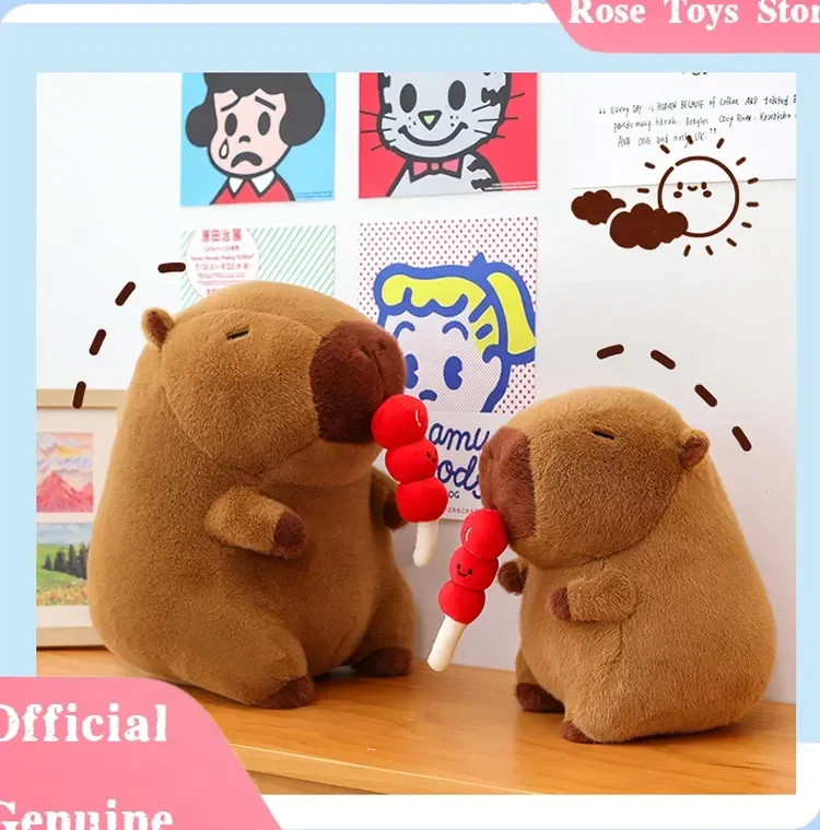 

Новая плюшевая игрушка Moai Capybara Kapibala Kawaii Capybara Eating Tanghulu, мягкая Капибала, милые изысканные животные, мягкие детские игрушки, подарки