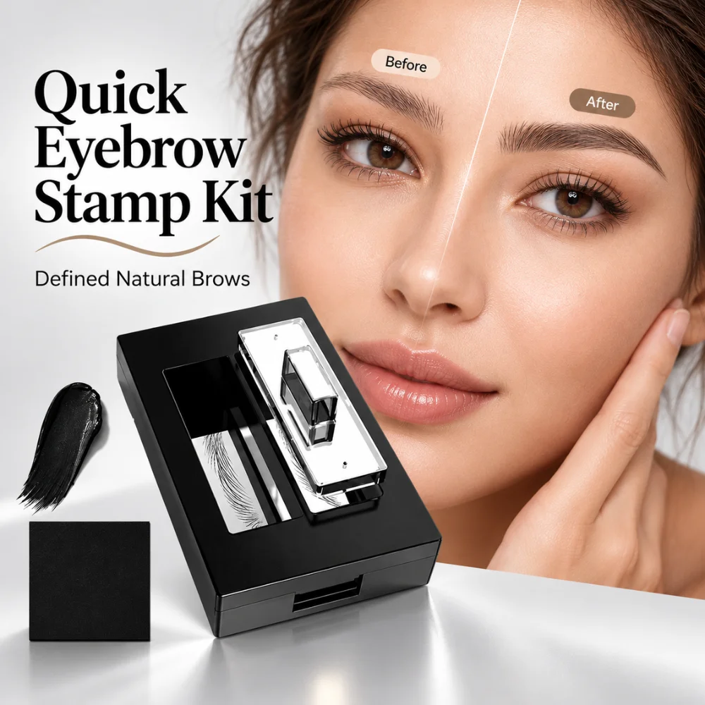 Eyebrow Stamp Kit With 10ml Transfer Ink And 15ml Cleaning Oil Precision Brow Makeup Tool For Natural Hair Like Strokes