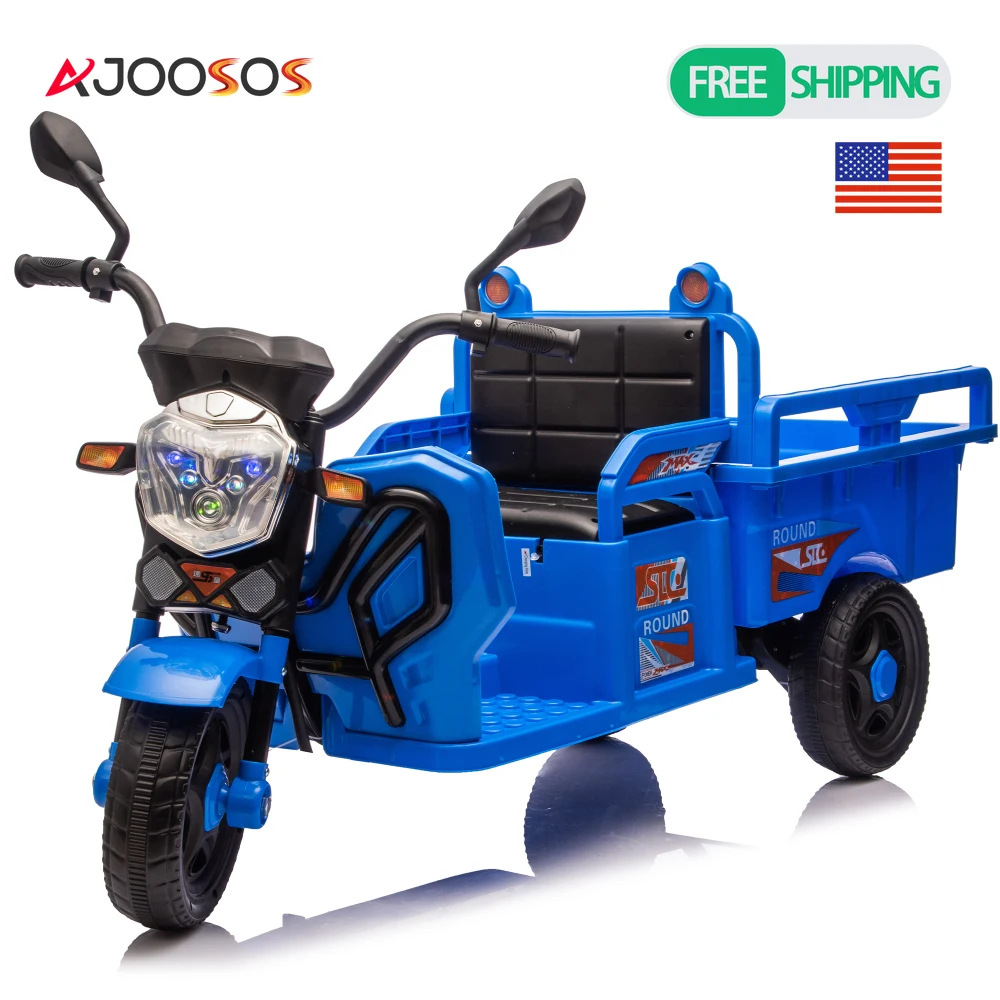 

Kids Electric 3-Wheel Cargo Truck 2WD Anti-Slip Wheels Large Storage Space Lights Stable Electric Trike for Toddlers for age 3+