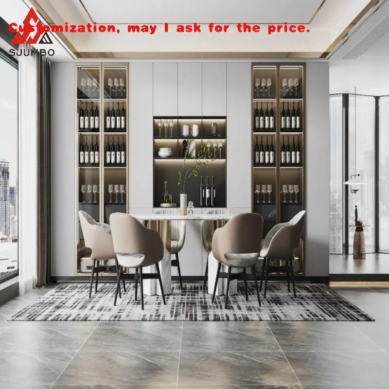 

Изготовленный на заказ роскошный современный домашний бар, витрина, стеклянная и деревянная полка для бутылок вина, мебель для гостиной